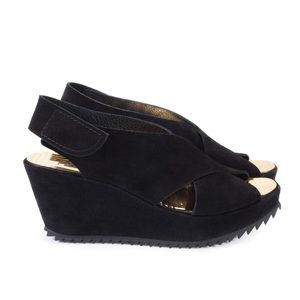 Pedro Garcia Federica Criss-Cross Black Wedges